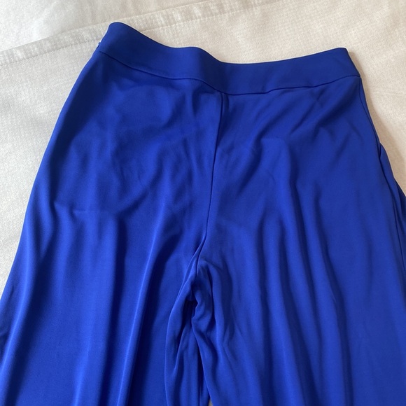 Giorgio Armani black label wide leg flowy pants, electric blue, silk insert IT46 - Picture 13 of 15